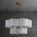 2-Tier Natural Marble Modern Chandelier.