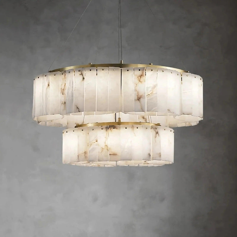 2-Tier Natural Marble Modern Chandelier-DWHOME
