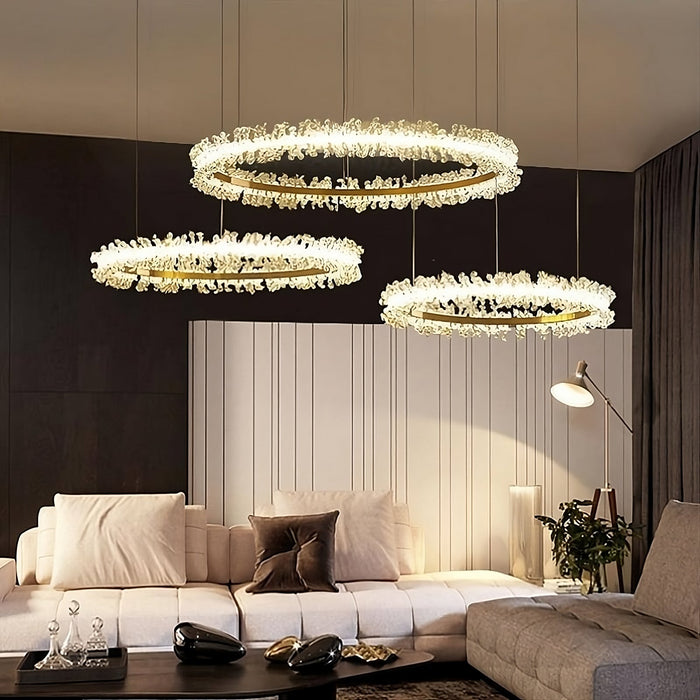 Capri 3-Ring Crystal Chandelier.