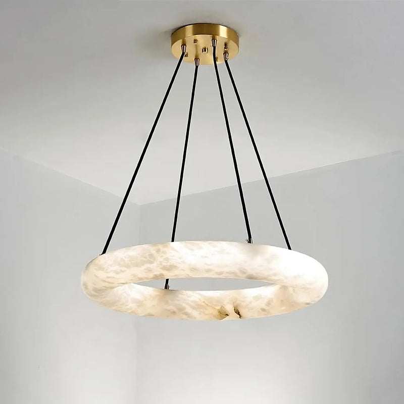 20" Natural Marble Wheel Chandelier-DWHOME