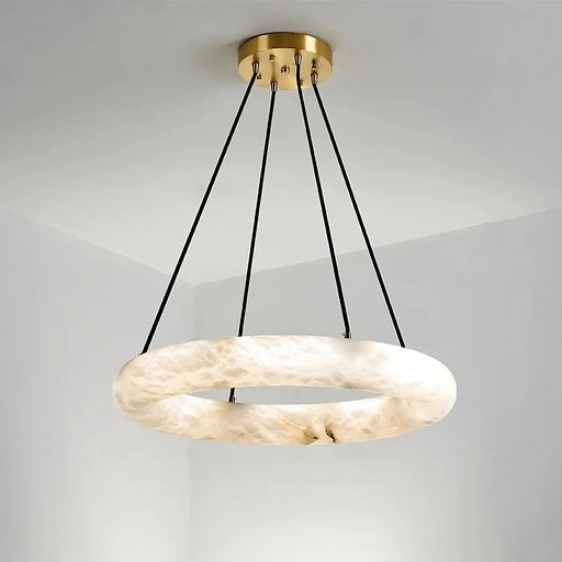 20" Natural Marble Wheel Chandelier-DWHOME