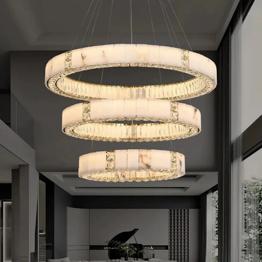 Marble & Crystal Modern Chandelier.