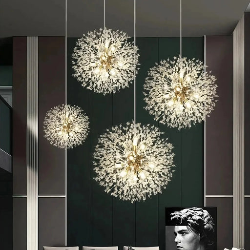 El Sol Crystal Dandelion Lighting Fixture.