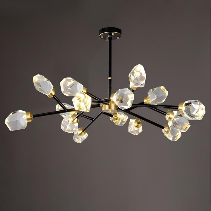 Diamante Crystal Branch Chandelier, Black-DWHOME