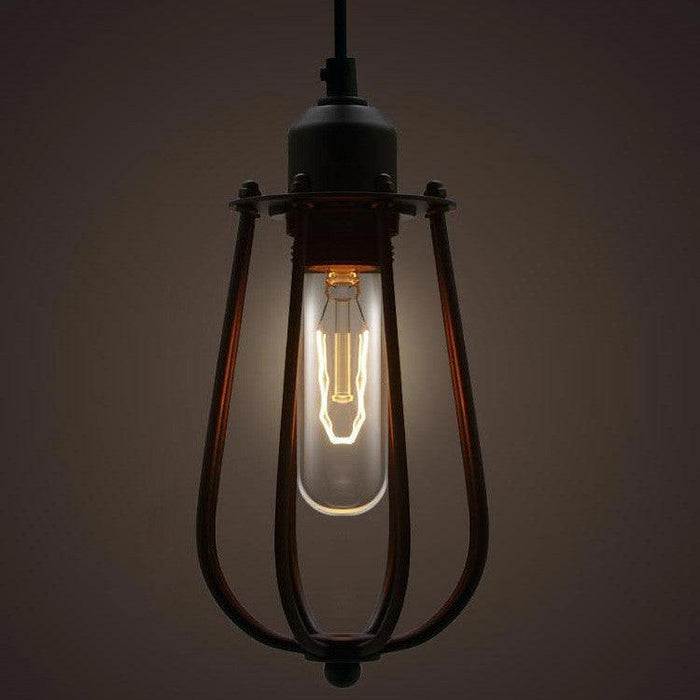 Pear Caged Bulb Industrial Pendant Light.