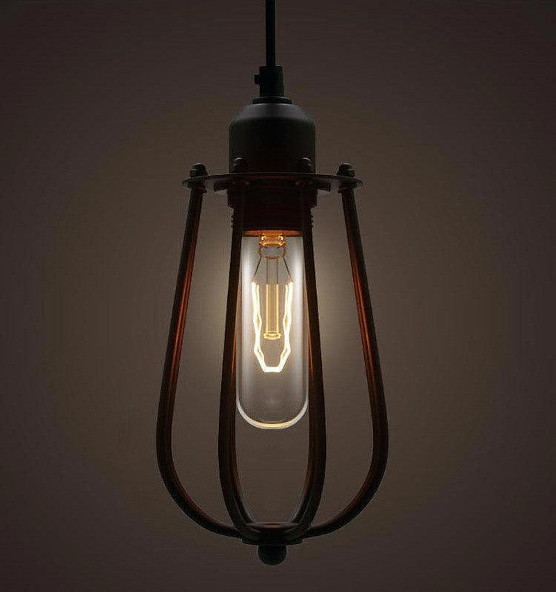 Pear Caged Bulb Industrial Pendant Light-DWHOME