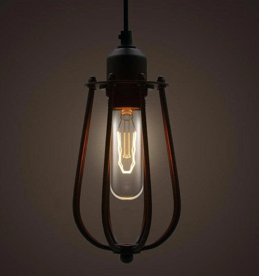 Pear Caged Bulb Industrial Pendant Light.