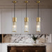 Copper & Glass Kitchen Island Pendant Light.