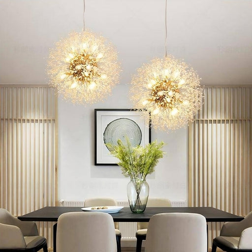 24" Crystal Dandelion Sphere Ceiling Light.