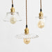 Petunia Glass Mid Century Brass Pendant Light.