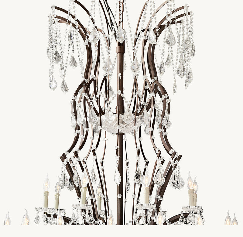 IRON & CRYSTAL ROUND CHANDELIER-DWHOME