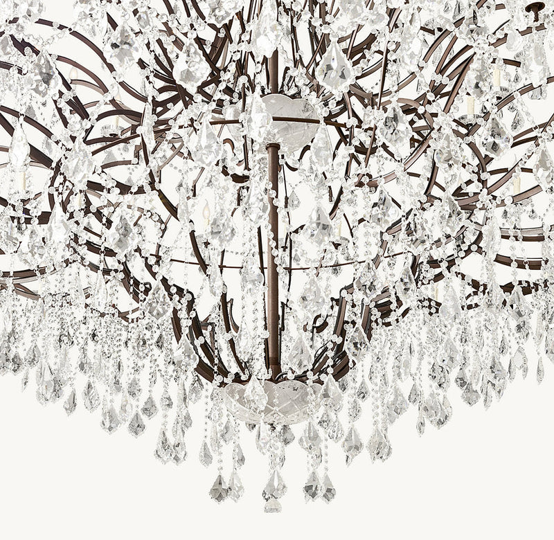 IRON & CRYSTAL ROUND CHANDELIER-DWHOME