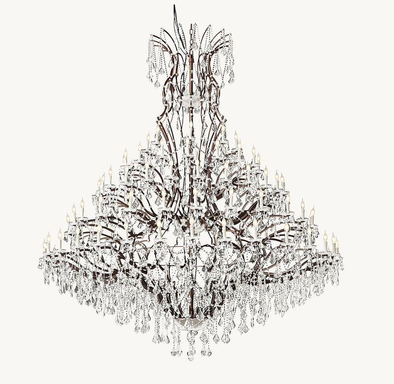 IRON & CRYSTAL ROUND CHANDELIER-DWHOME