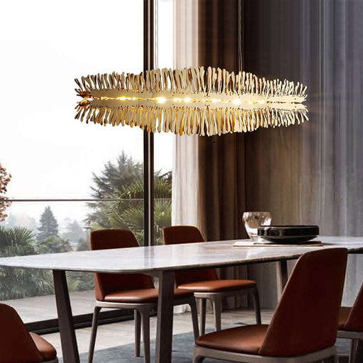 Aresso Stainless Steel Dining Room Chandelier.