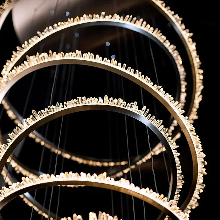 Primary Crystal Multi Rings Chandelier-DWHOME