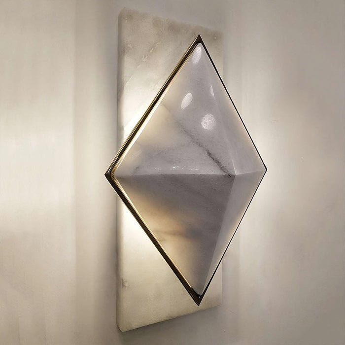 Art Deco Natural Marble Wall Sconce.