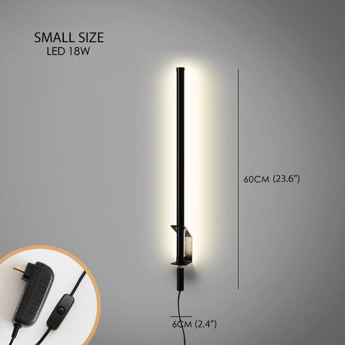 Sasaki Minimalist Line LED Wall Light With Wall Plug.