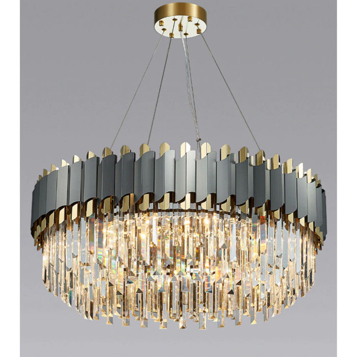 Stainless Steel LED Crystal Chandelier.