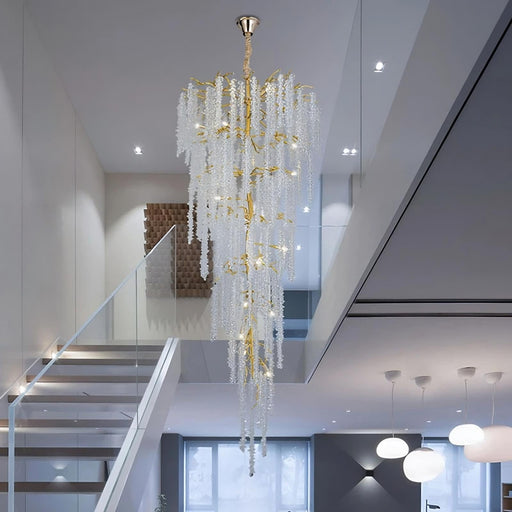 Albero Duplex Staircase Foyer Crystal Chandelier.