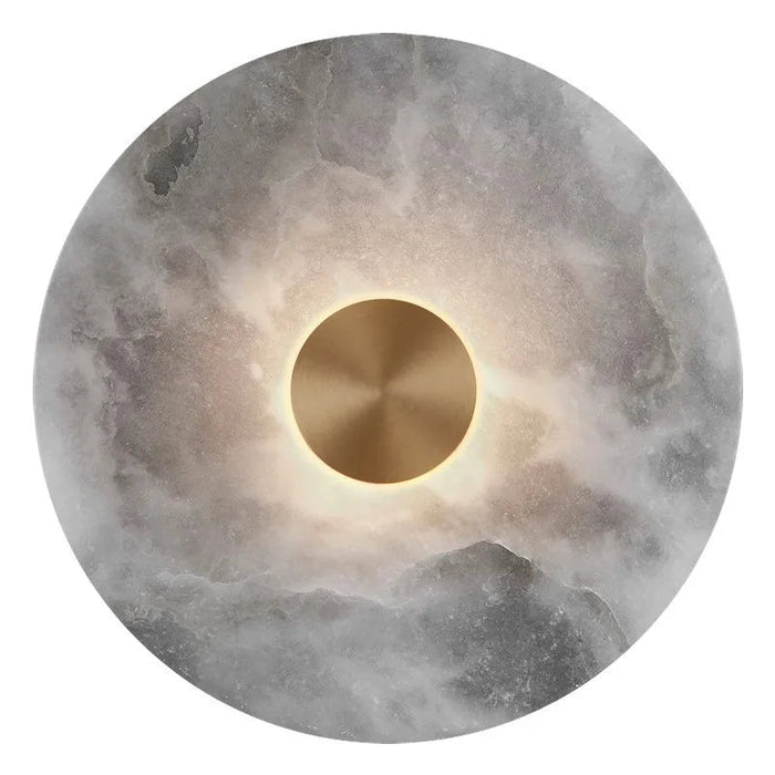 Moonshade Natural Marble Disc Wall Sconce.