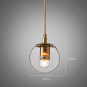 Ritz Single Head Brass Coloured Pendant Light-DWHOME