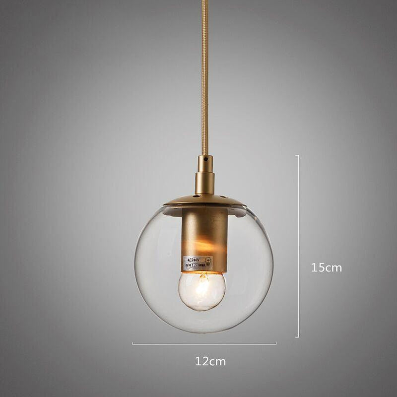 Ritz Single Head Brass Coloured Pendant Light-DWHOME