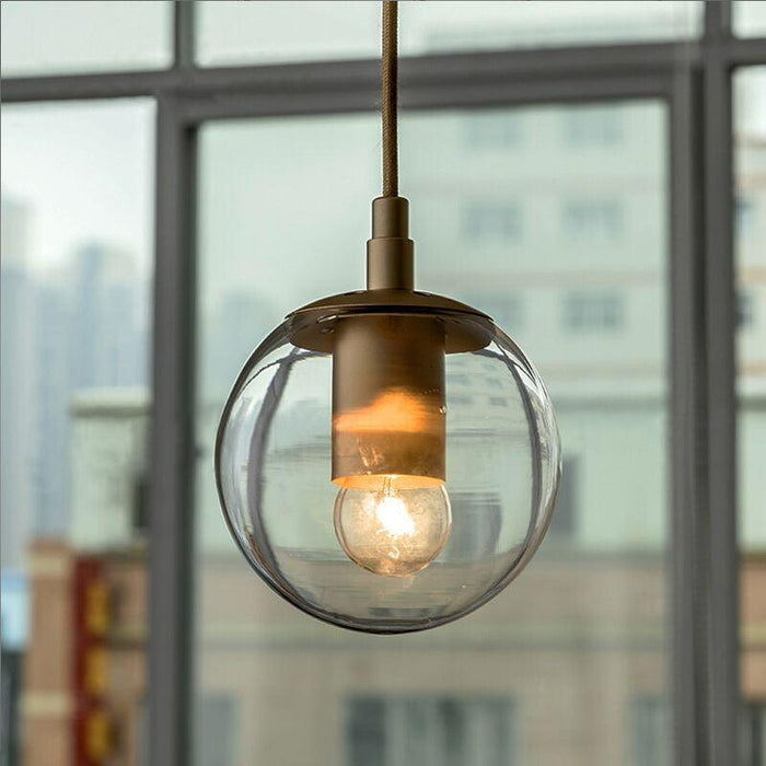 Ritz Single Head Brass Coloured Pendant Light.