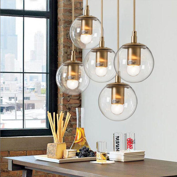 Ritz Single Head Brass Coloured Pendant Light.