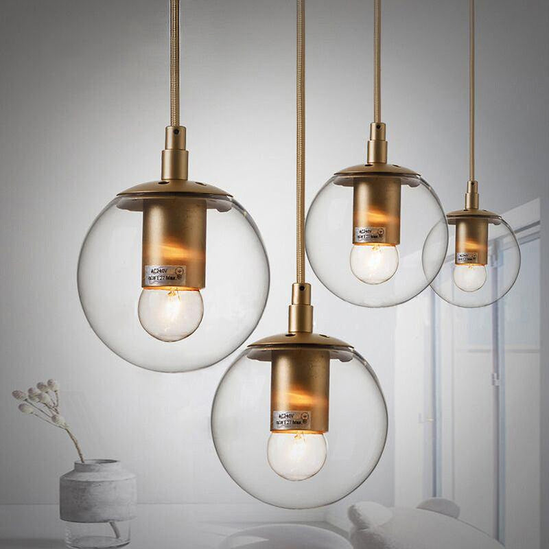 Ritz Single Head Brass Coloured Pendant Light-DWHOME