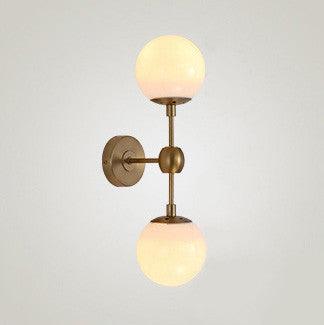 Ritz Duo Brass Fitting Milky White Glass Shade Wall Light.