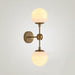 Ritz Duo Brass Fitting Milky White Glass Shade Wall Light.