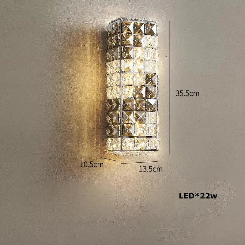 Bacci Smoke & Clear Crystal Wall Sconce-DWHOME