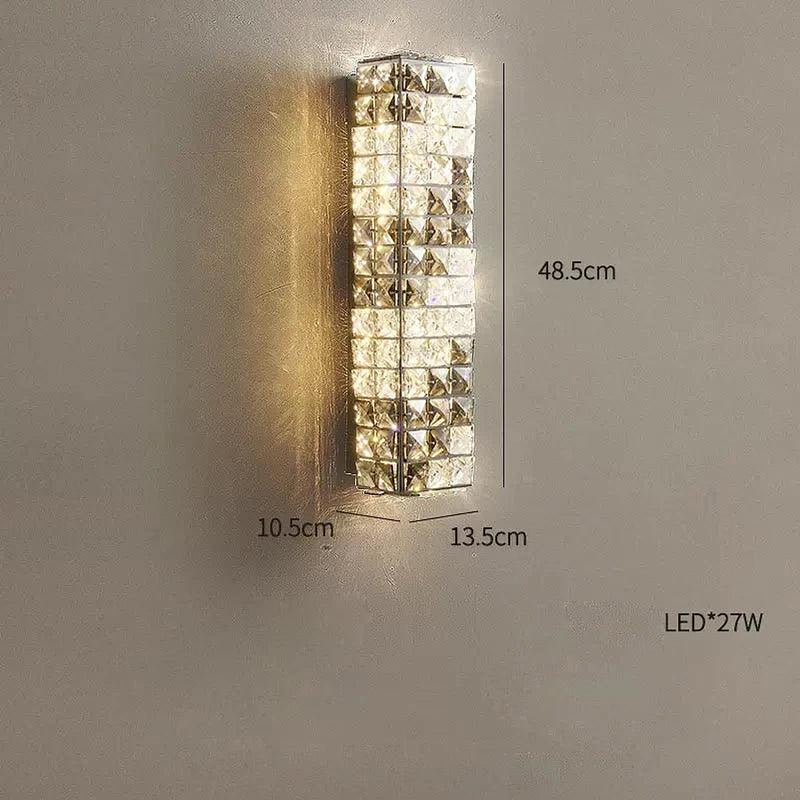 Bacci Smoke & Clear Crystal Wall Sconce-DWHOME