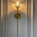 Glass and Brass Wall Light Fixture.