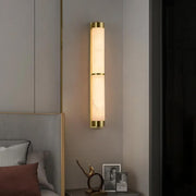 23" Natural Marble & Brass Wall Light-DWHOME