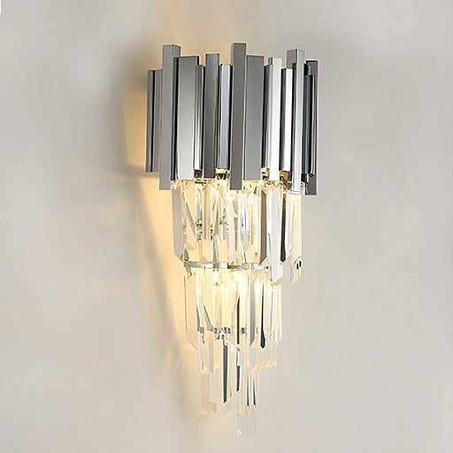 Gio Crystal Wall Sconce, Chrome.