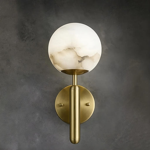 Natural Marble Sphere Wall Sconce.