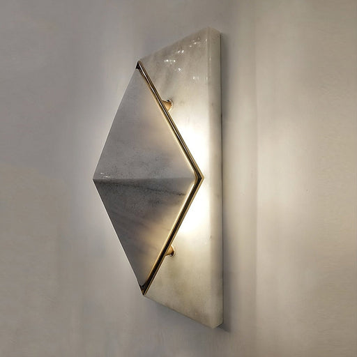 Art Deco Natural Marble Wall Sconce.