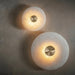 Moonshade Natural Marble Disc Wall Sconce.