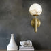 Natural Marble Sphere Wall Sconce.