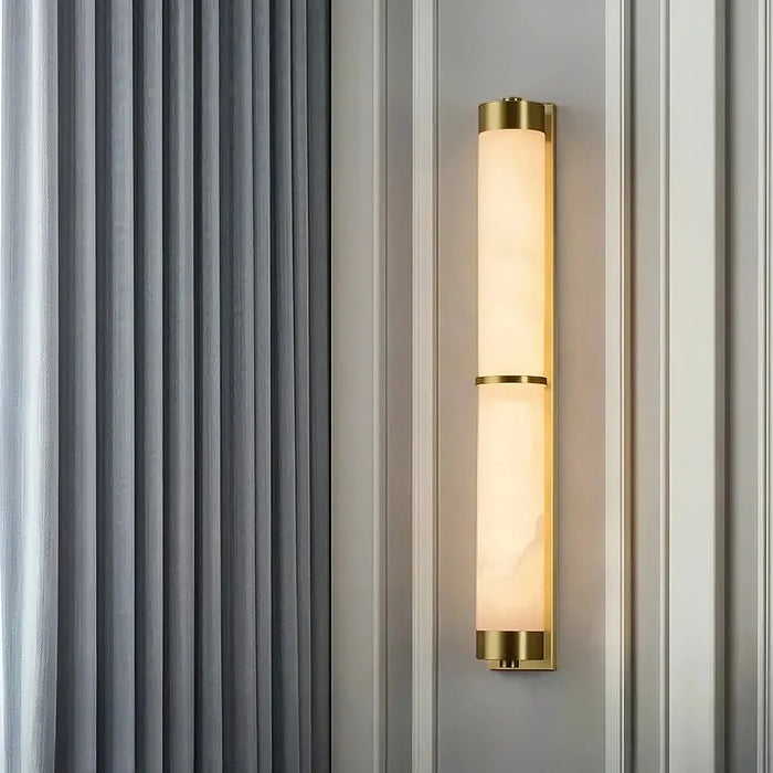 23" Natural Marble & Brass Wall Light.