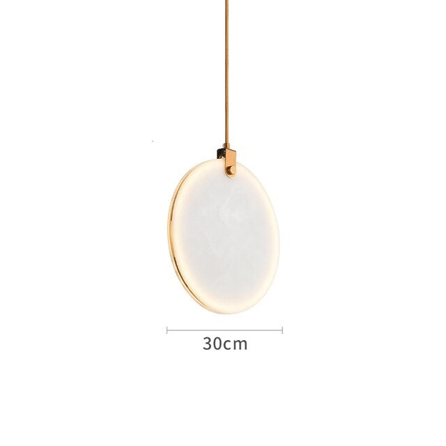 Moonshade Natural Marble Kitchen Island Light Fixture.