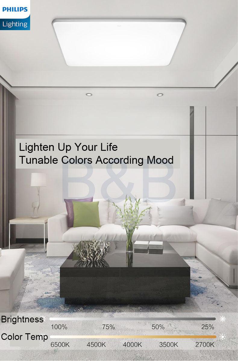 Philips LED 55W CL828 Ceiling Light Square Tunable Light With Remote Control Simple Nordic Design Night Light Mode-DWHOME