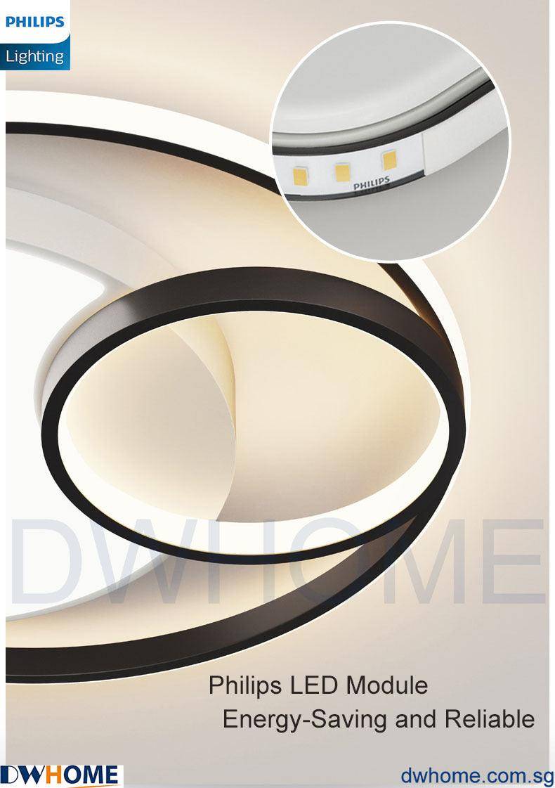 Philips LED Model 44101 Ceiling Light 43W Black Tunable Light Simple Elegant Design Modern Atmosphere Beautiful Lighting Effect-DWHOME