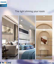 Philips SL268 7W Round LED Recessed Spotlight 2700K White Metal Body 700 Lumen Energy Efficient Long Life Model-DWHOME