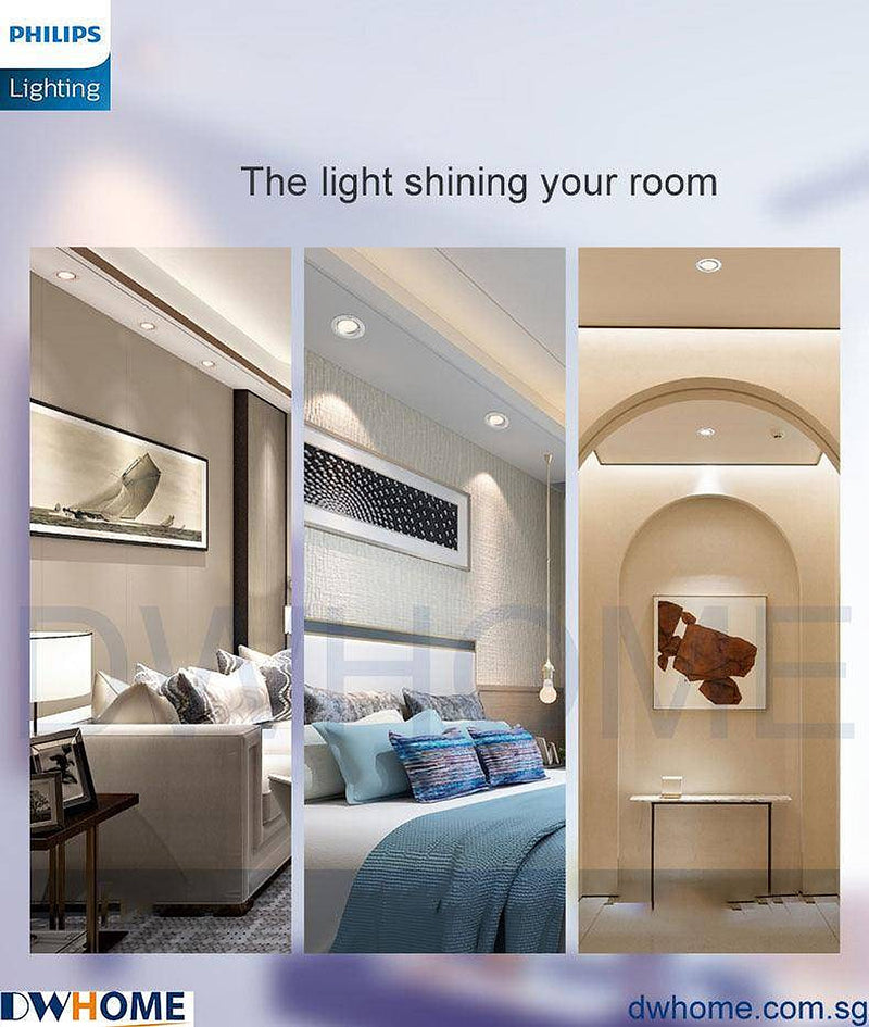 Philips SL268 7W Round LED Recessed Spotlight 2700K White Metal Body 700 Lumen Energy Efficient Long Life Model-DWHOME