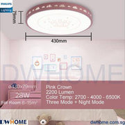 Philips LED CL553/555 Ceiling Light Kids Children Cartoon Yellow Bee Blue Train Pink Crown Shape Tunable Light-DWHOME