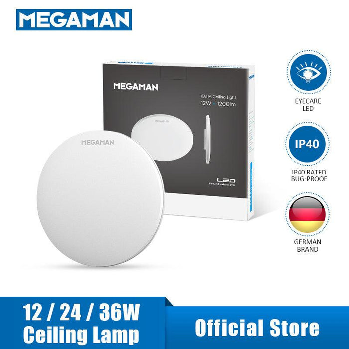 MEGAMAN KATIA 12W 24W 36W 6500K Daylight ULTRA SLIM CEILING LAMP IP40 BUG-PROOF BRIGHT & COMFORTABLE.