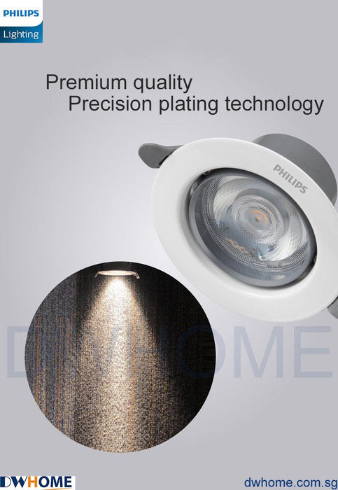 Philips SL268 7W Round LED Recessed Spotlight 2700K White Metal Body 700 Lumen Energy Efficient Long Life Model.