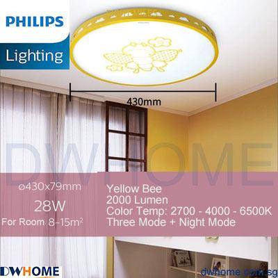 Philips LED CL553/555 Ceiling Light Kids Children Cartoon Yellow Bee Blue Train Pink Crown Shape Tunable Light.